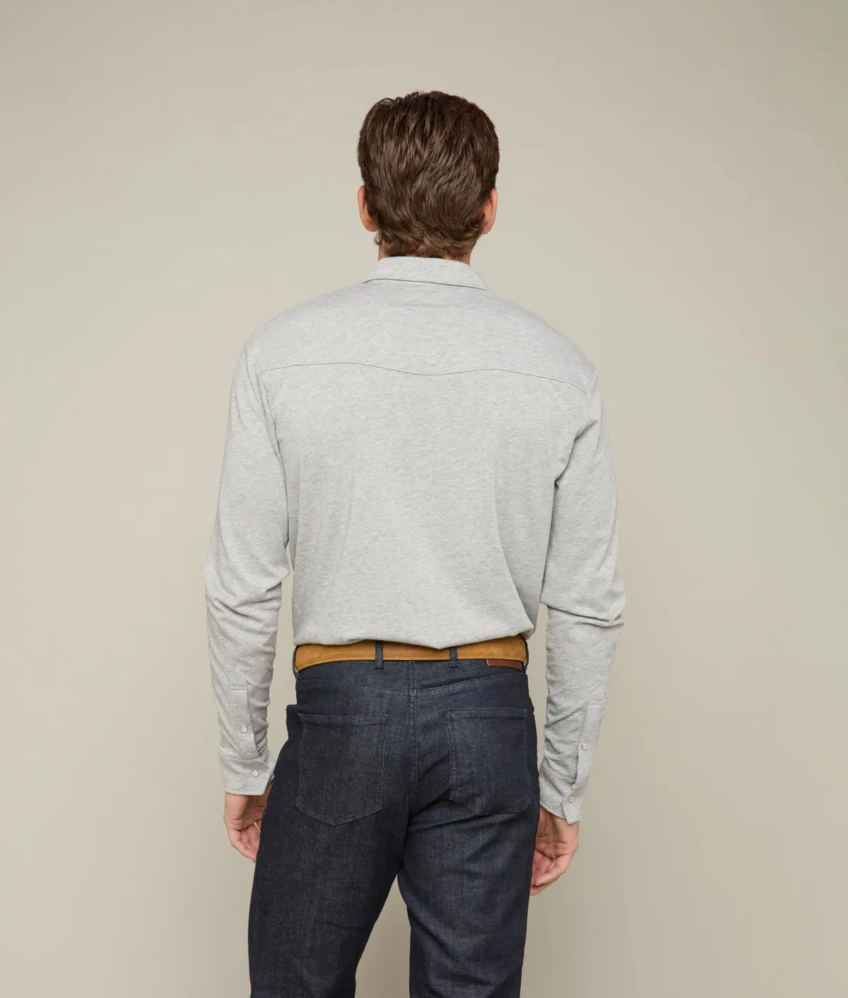 Long Sleeve Western Knit Top :: Heather Grey 3