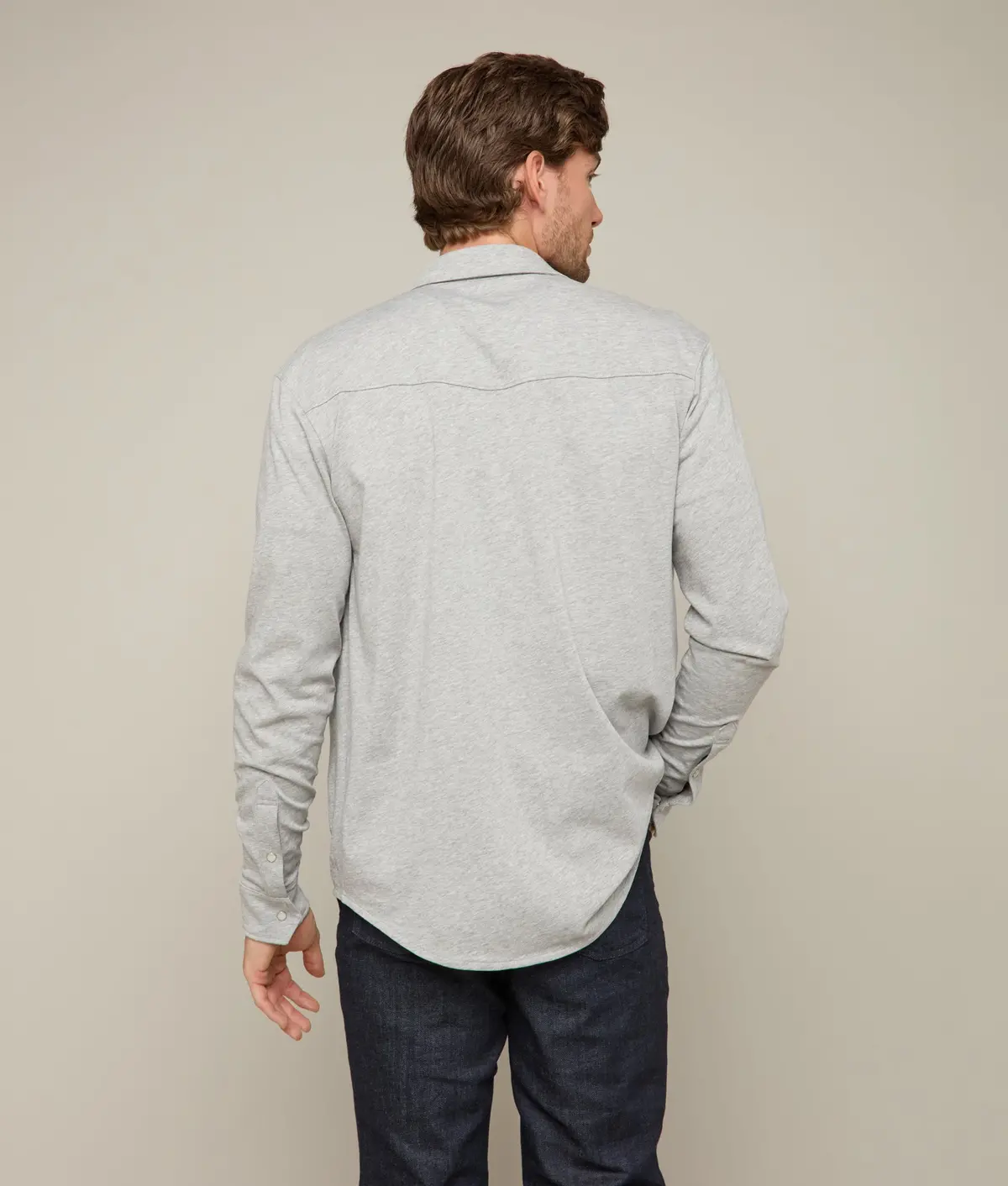 Long Sleeve Western Knit Top :: Heather Grey 4