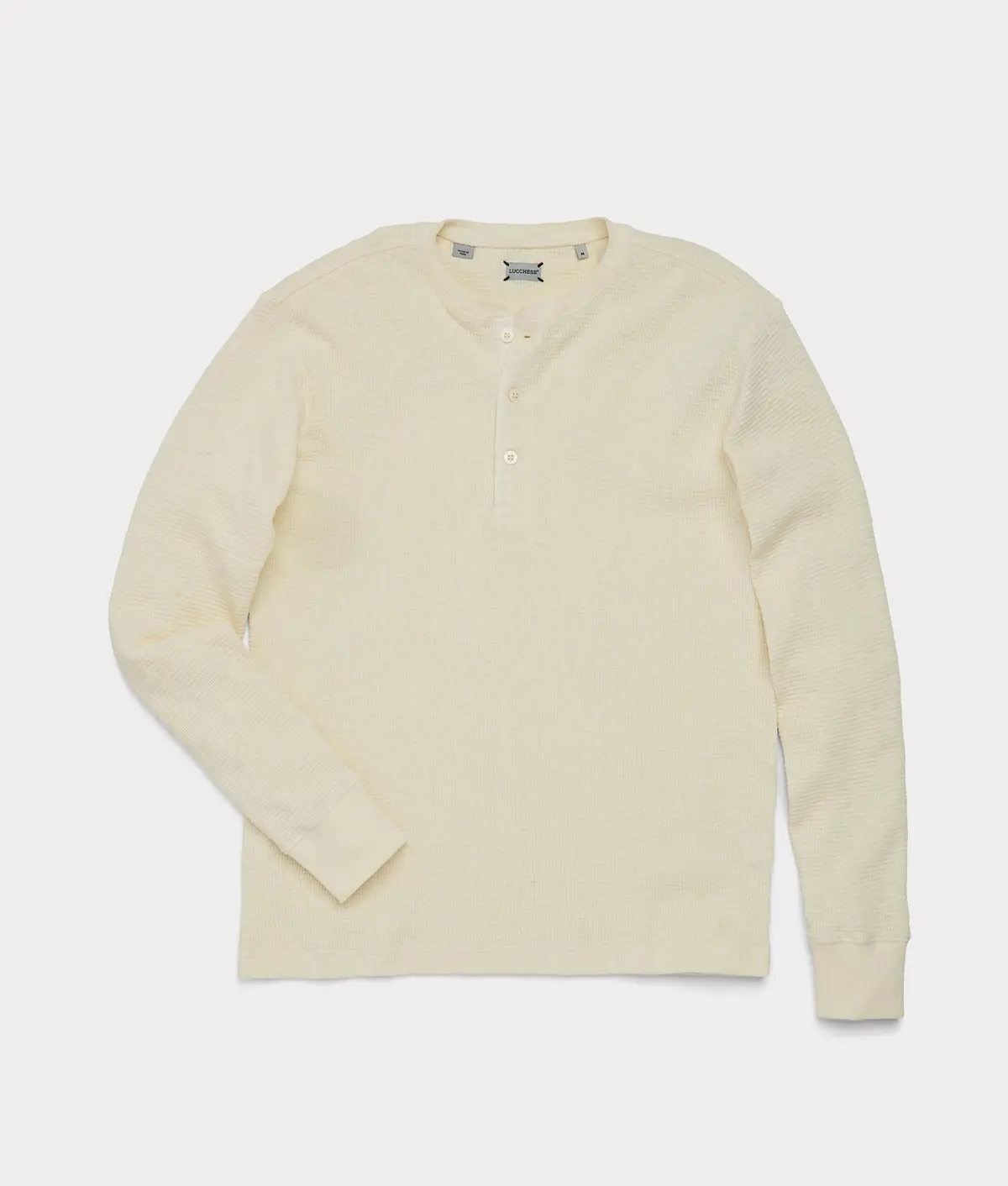 Dylan Waffle Henley :: Ecru 1