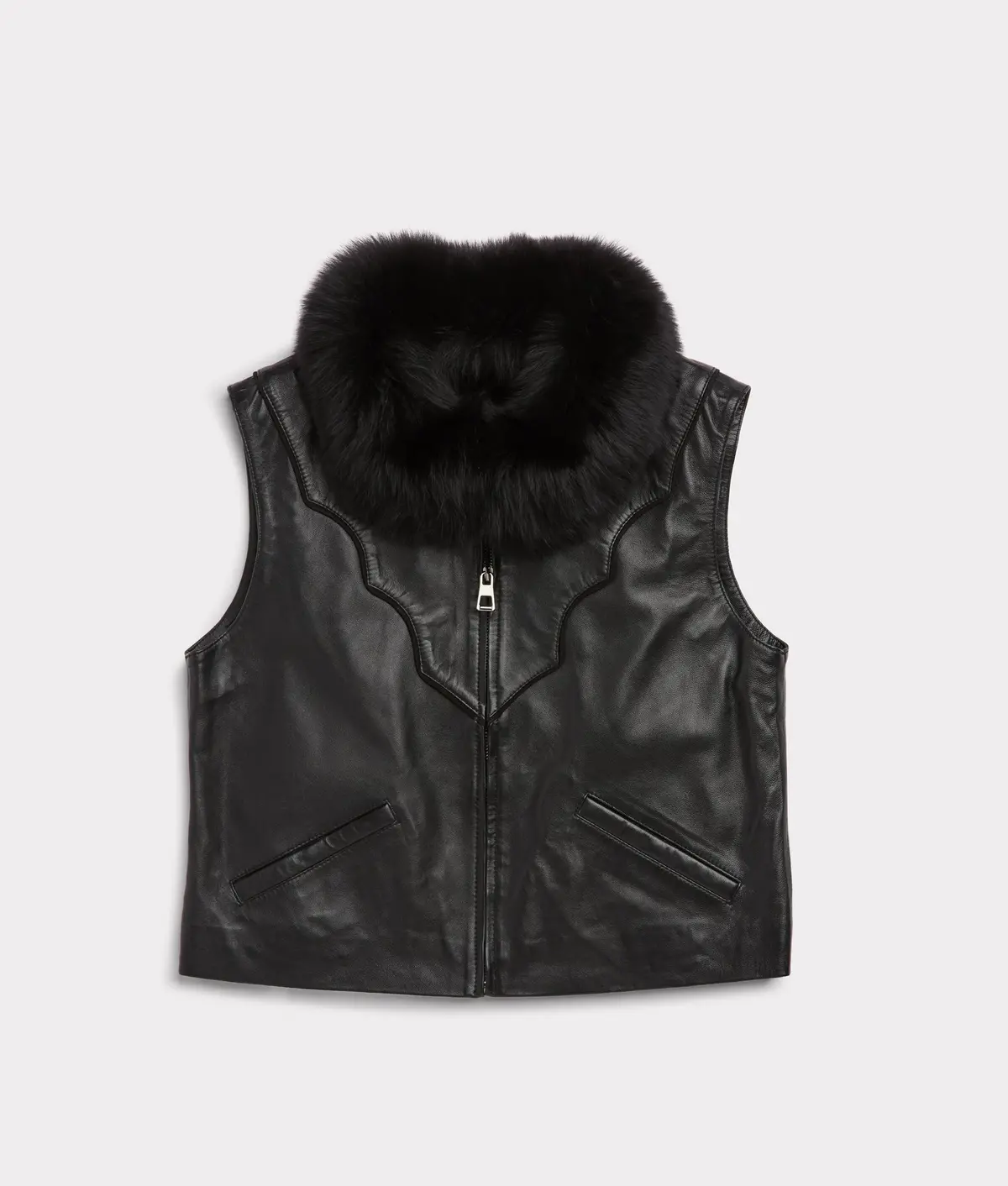 Duchess Of The Range Fur Vest :: Black 1