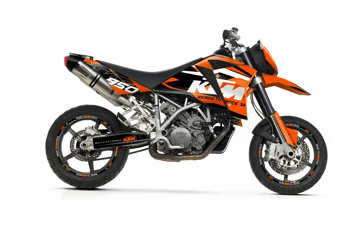 Ktm 950 Sm / Smr Graphics - "Abstrakt" (Orange/Black) 1