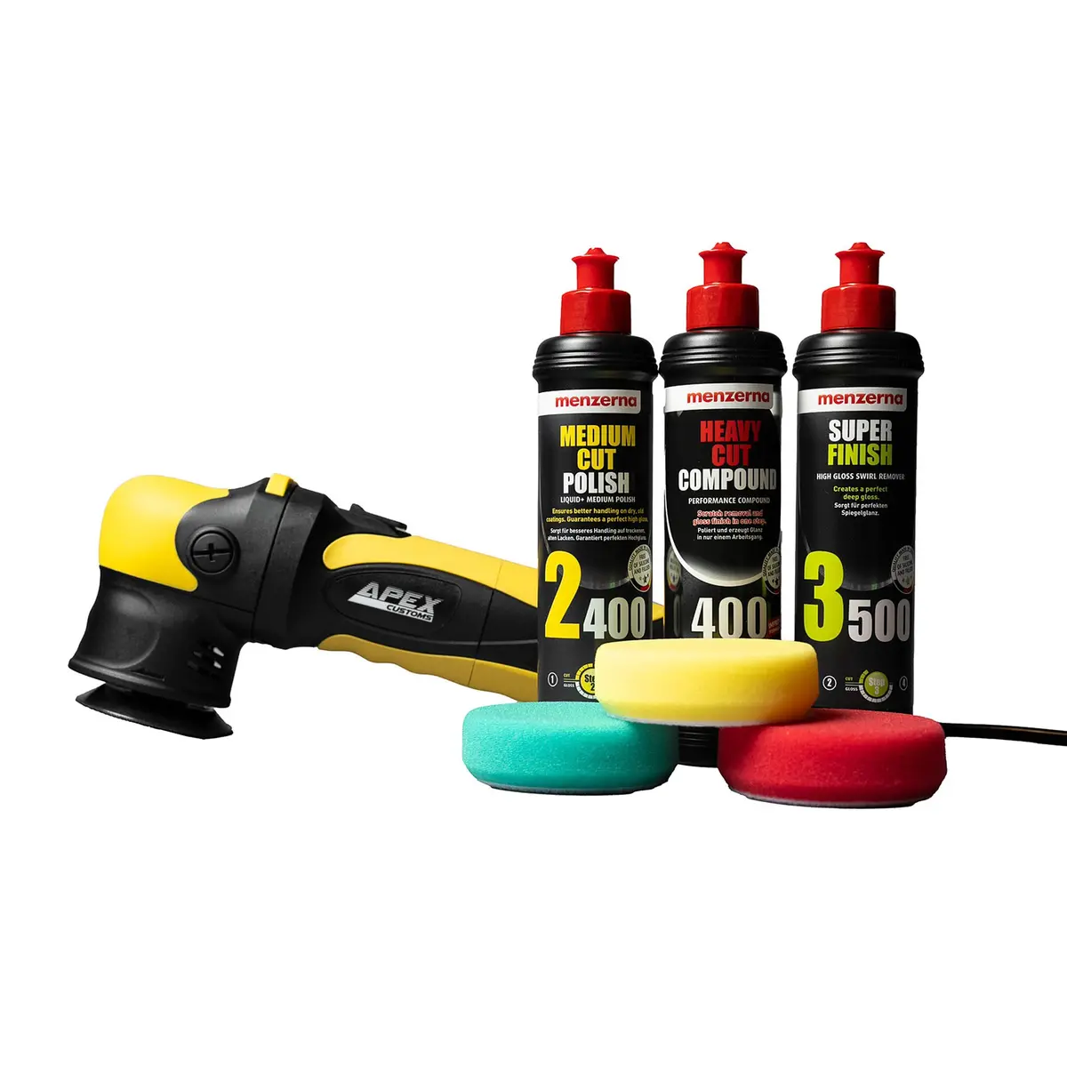 Apex Customs Grasshopper V3 Mini Da Polisher - Pads And Compounds Pack 2