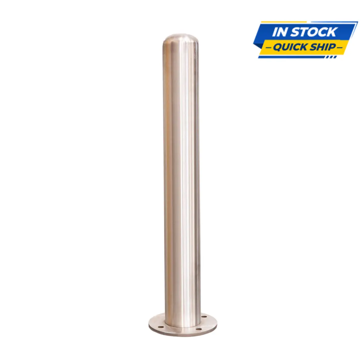 Fixed Stainless Steel Bollard 4" X 36" With Baseplate Surface Mount 1
