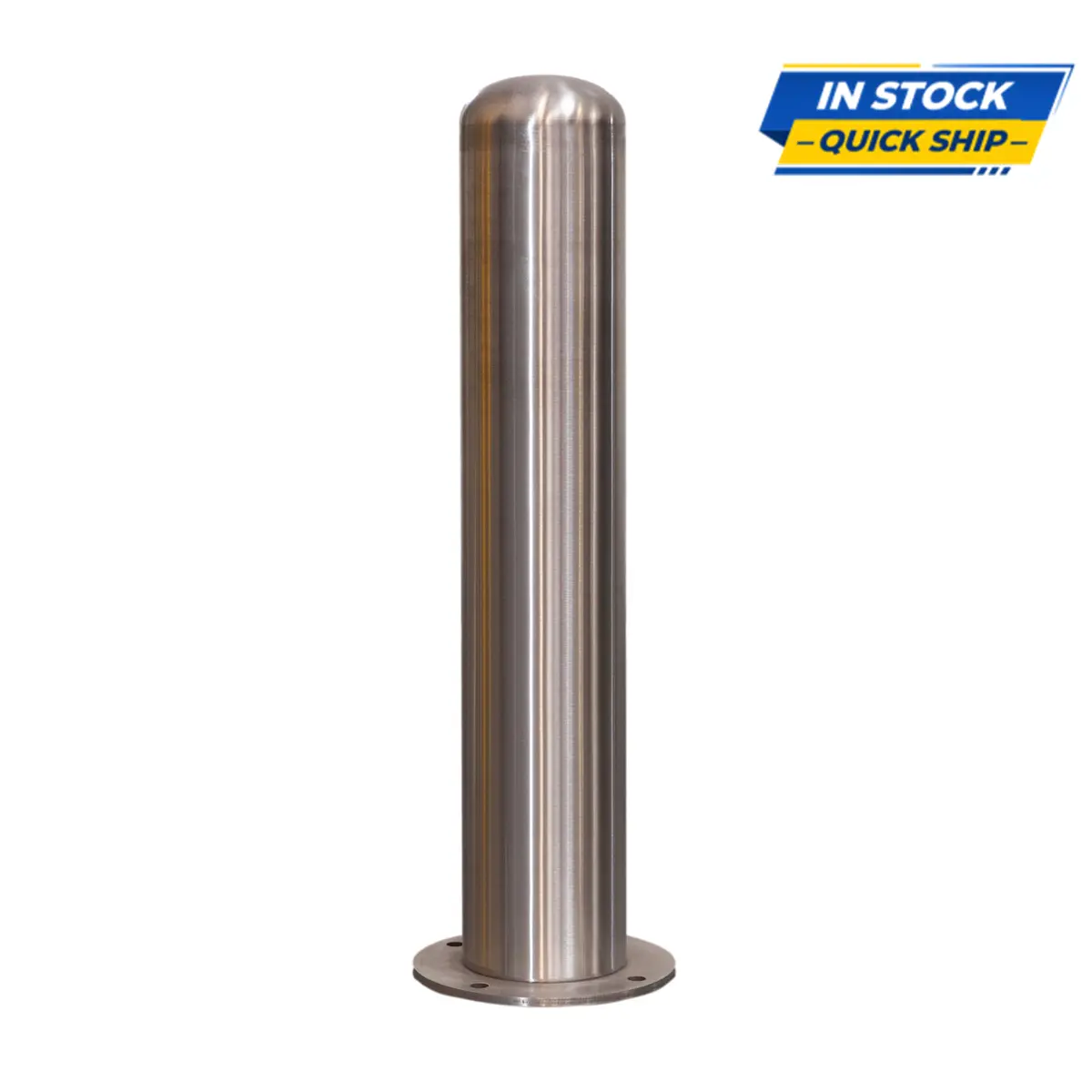 Fixed Stainless Steel Bollard 6" X 36" With Baseplate Surface Mount 1