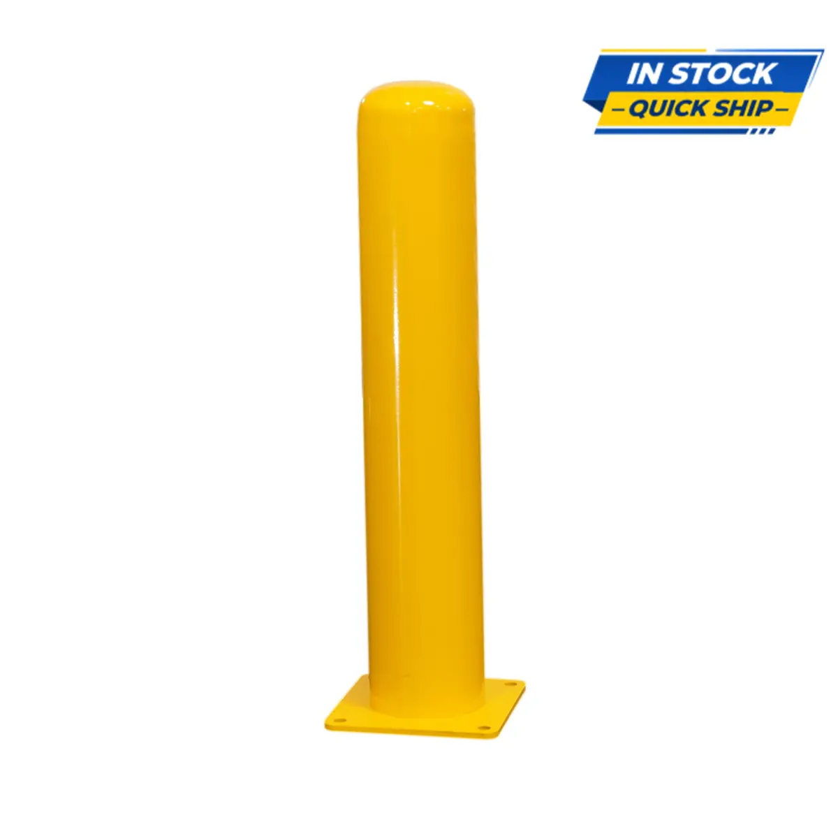 Fixed Steel Bollard 6" X 36" With Baseplate Surface Mount Post 1