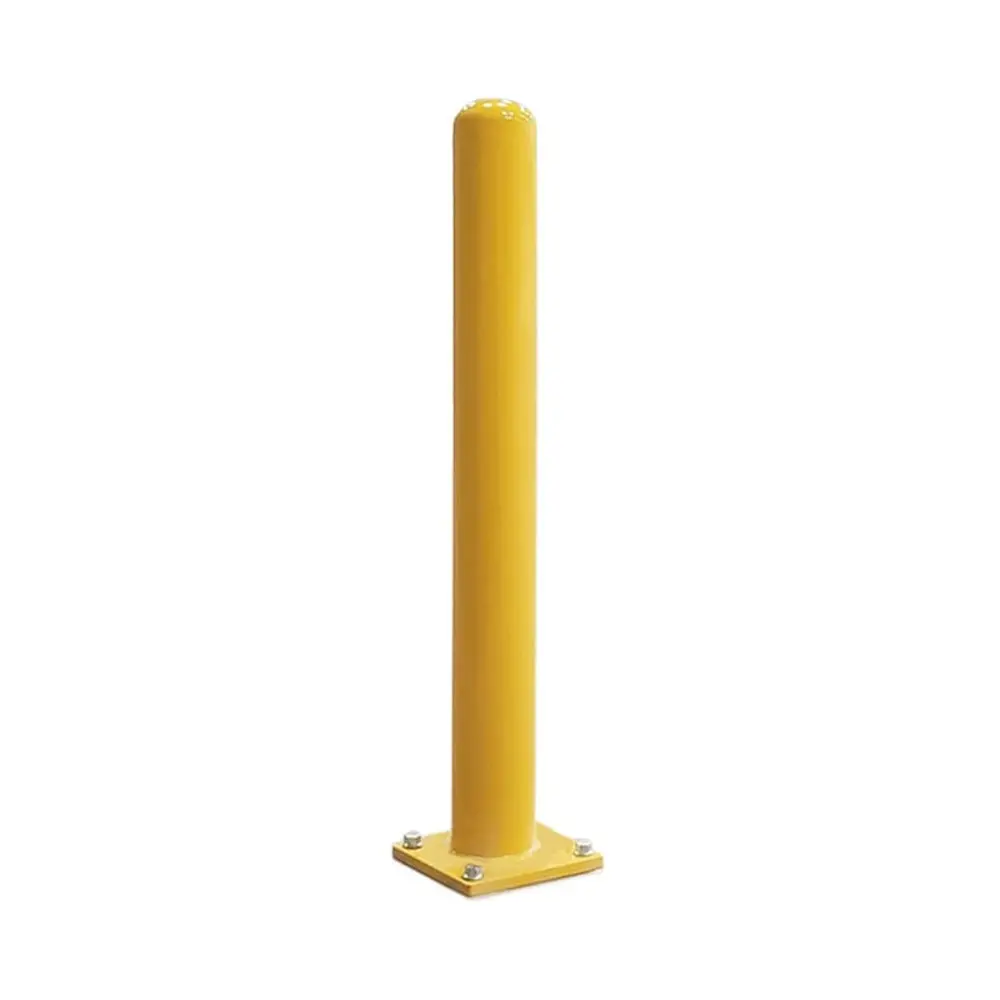 Yellow Powder Coated Surface Mount Steel Pipe Bollard 1