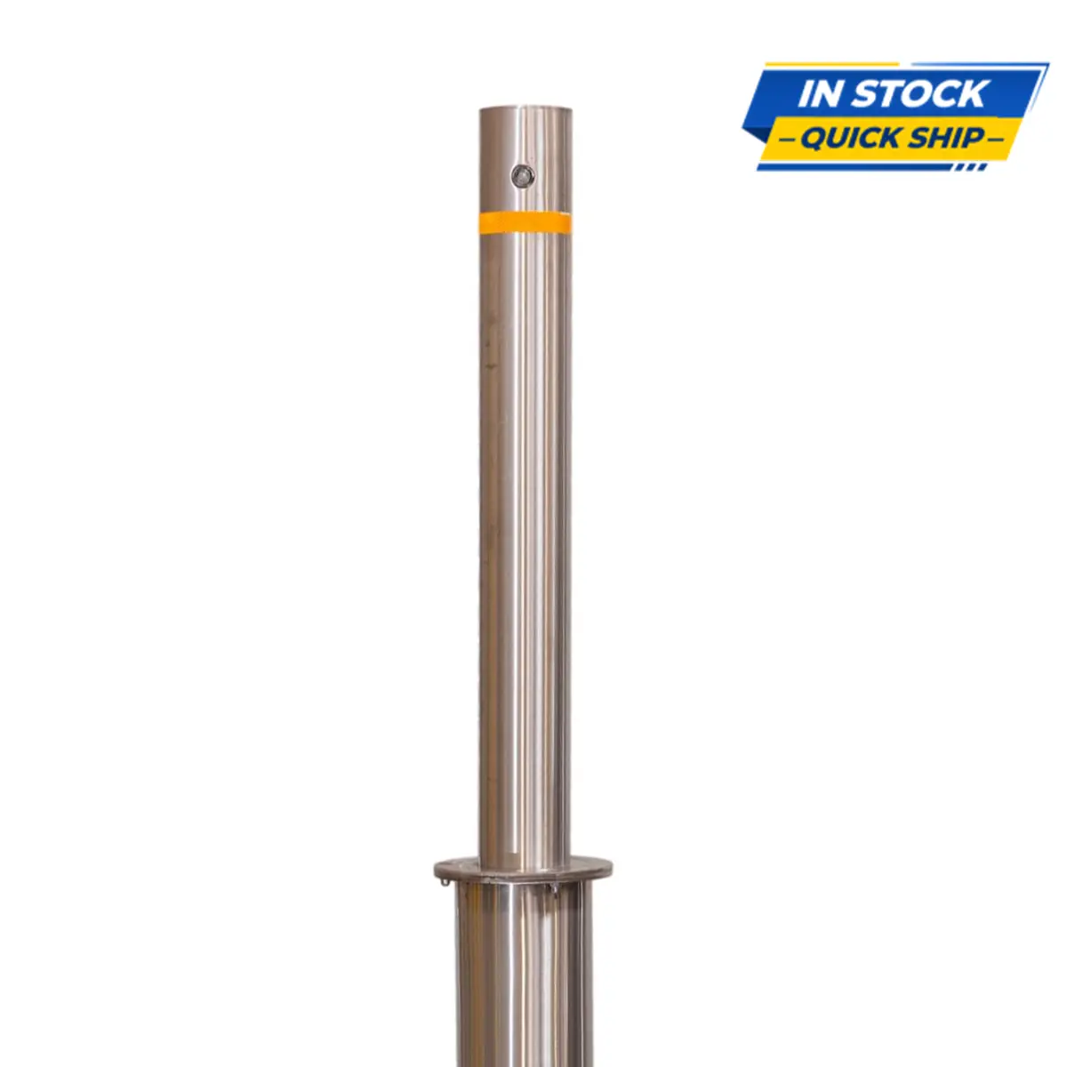 Retractable Stainless Steel Bollard - 4" X 36" Drop-Down Security Post 1