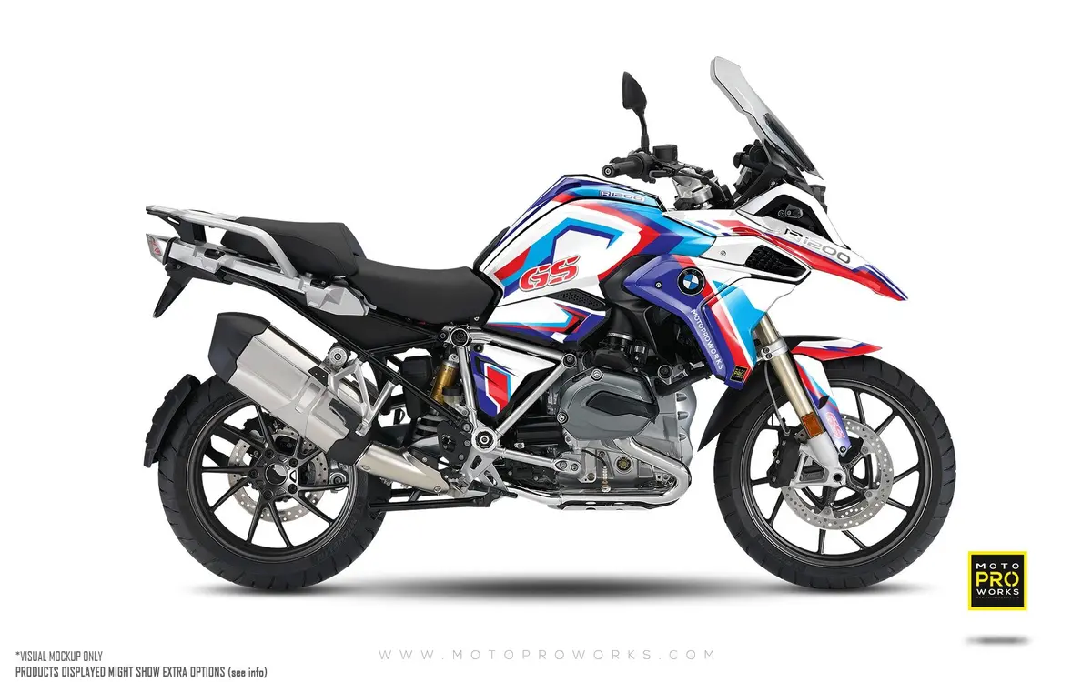 Bmw R 1200 / 1250 Gs Graphics - "Voyager" (White/Blue) 1