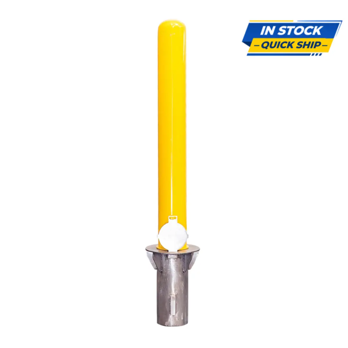 Removable Steel Bollard 4" X 36" With Sleeve - Padlock Security Post 1