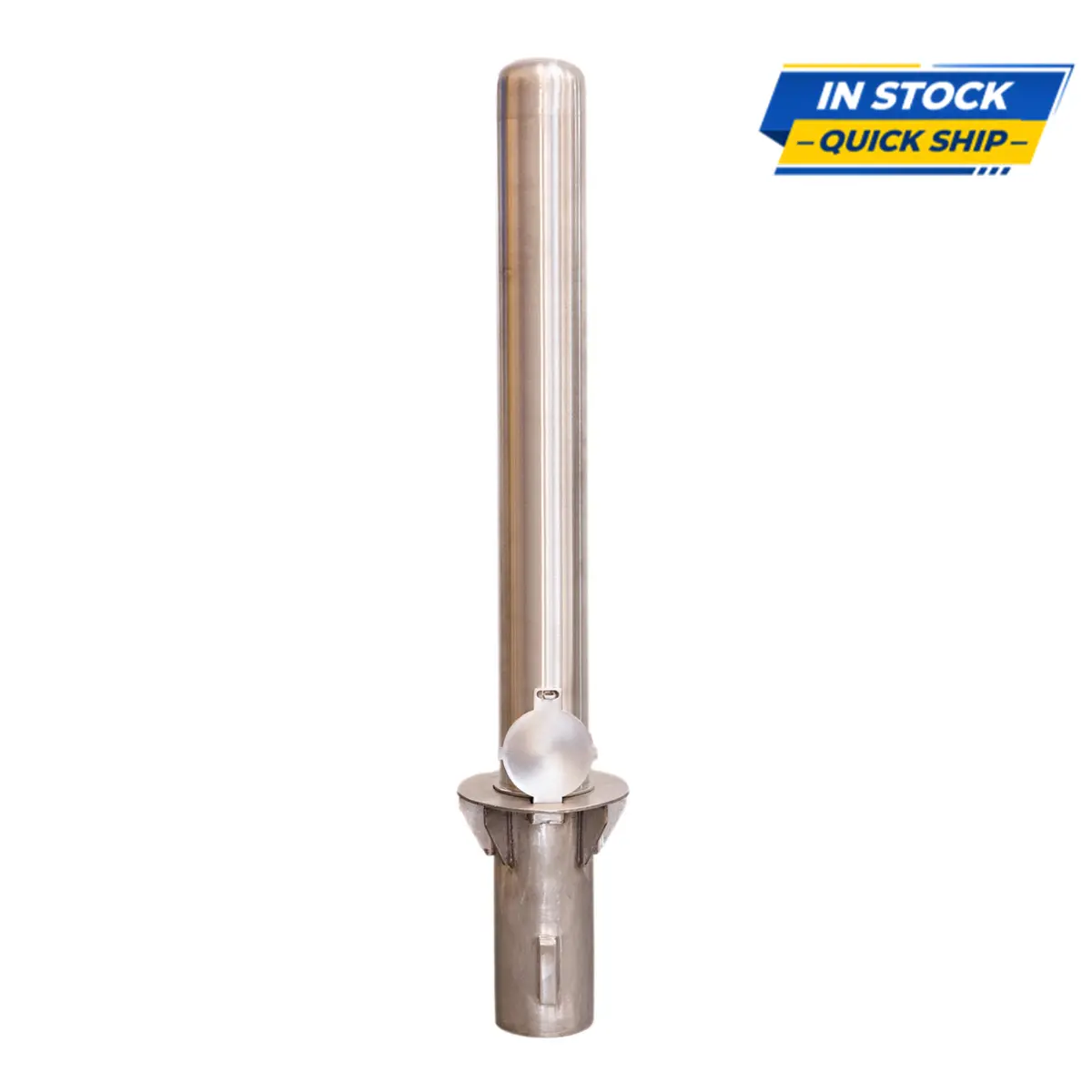 Removable Stainless Steel Bollard 4" X 36" With Sleeve - Security Post 1