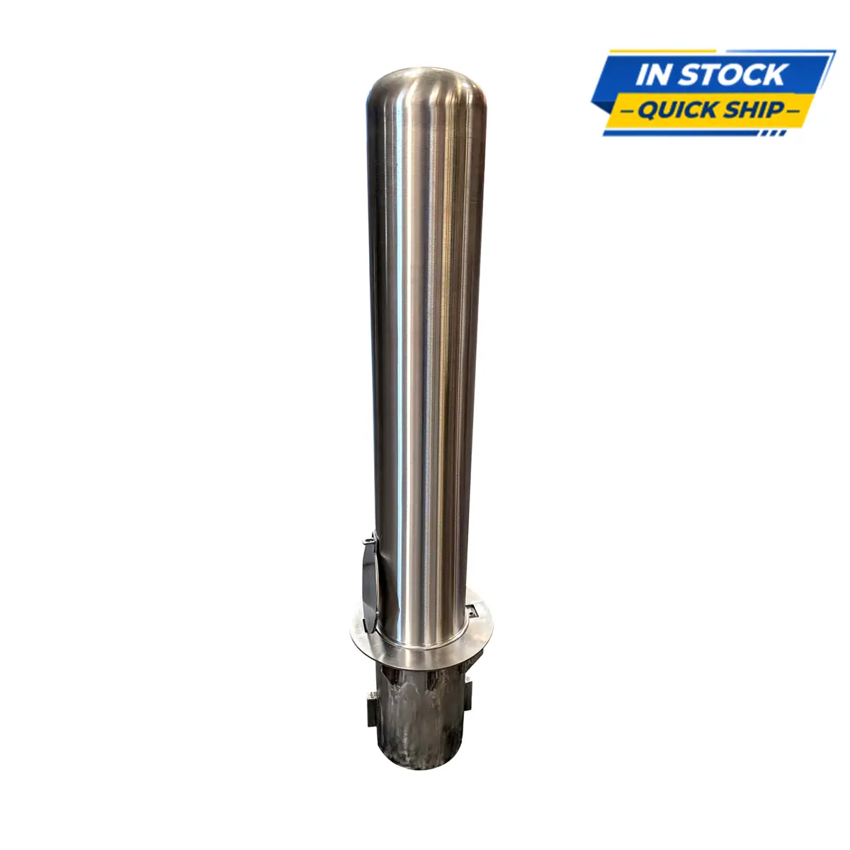 Removable Stainless Steel Bollard 6" X 36" With Sleeve - Security Post 1