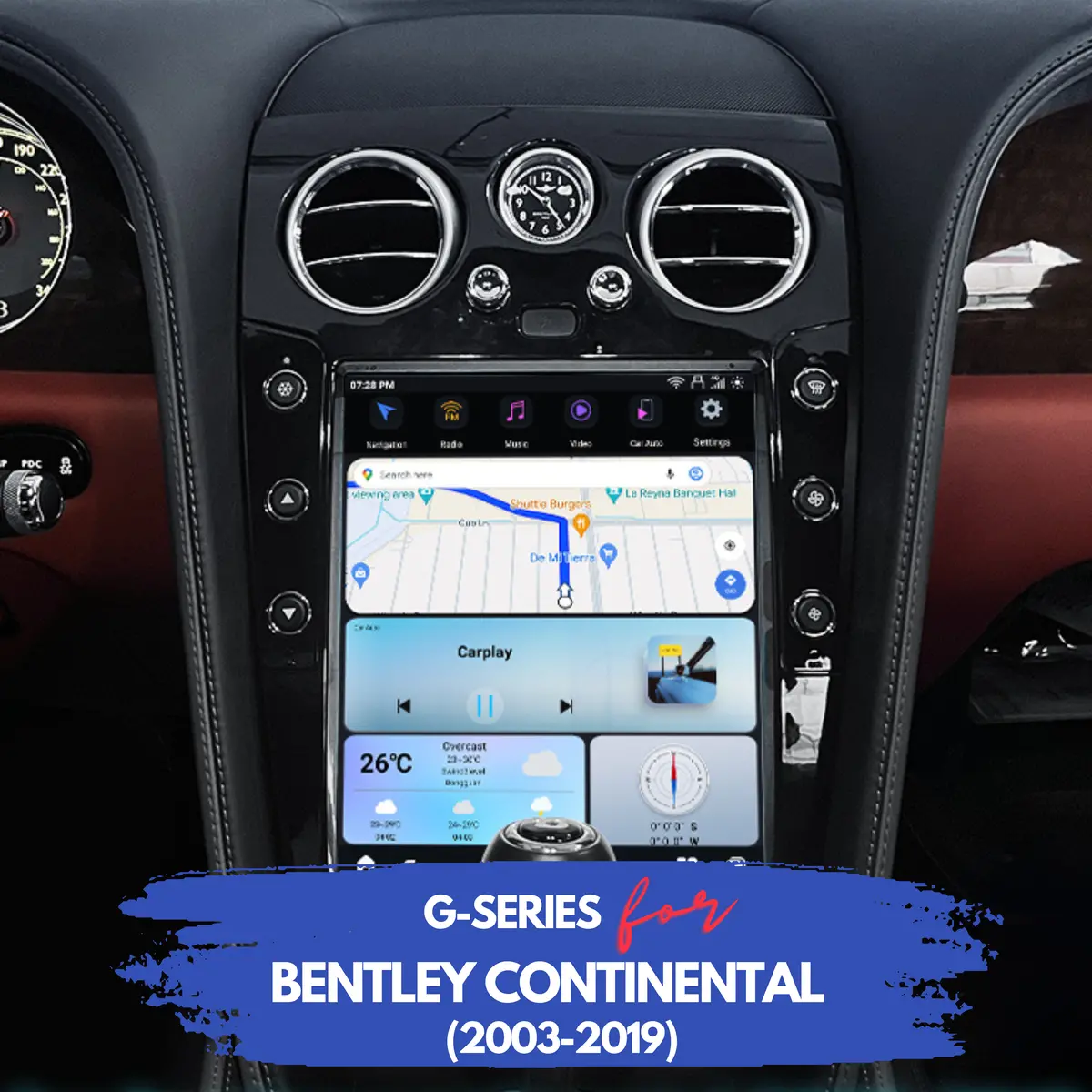 Bentley Continental (2003–2019) Android Head Unit | Squarewheels G-Series 1