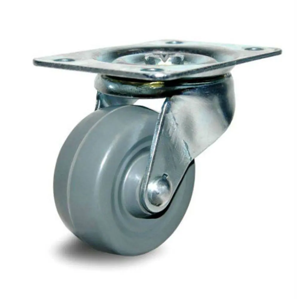 2-1/2" Non-Marking Gray Rubber Wheel Swivel Caster - 100Lb. Capacity 1