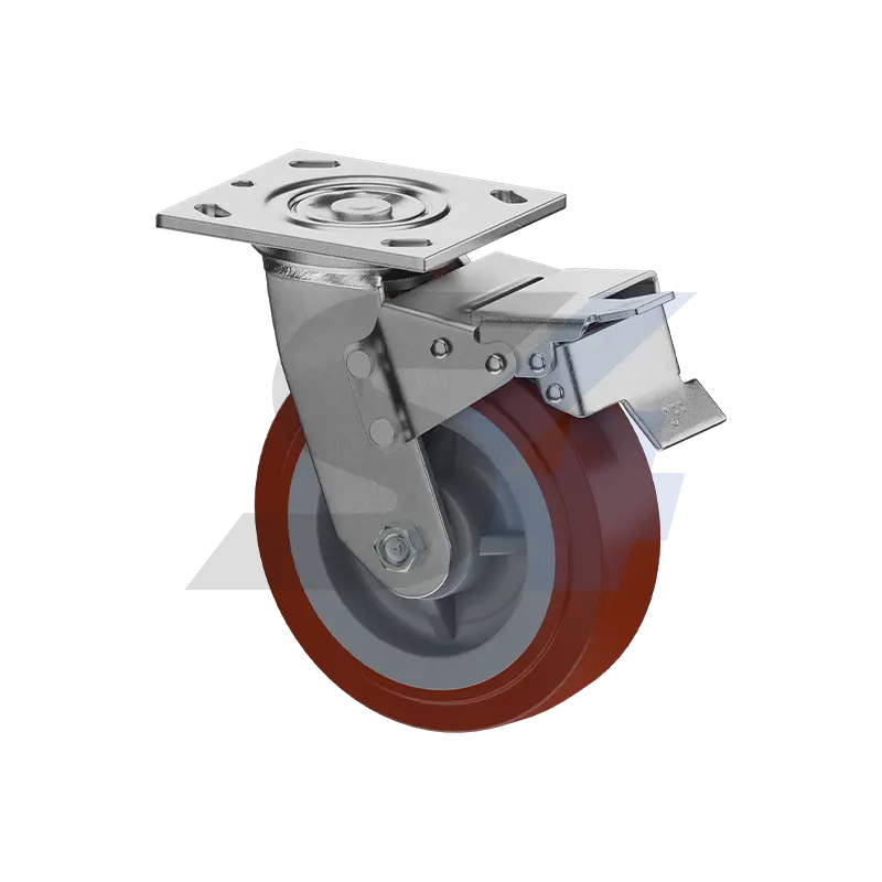 6 X 2" Zinc, Swivel Caster With Total Lock Brake Top - C000.344 1