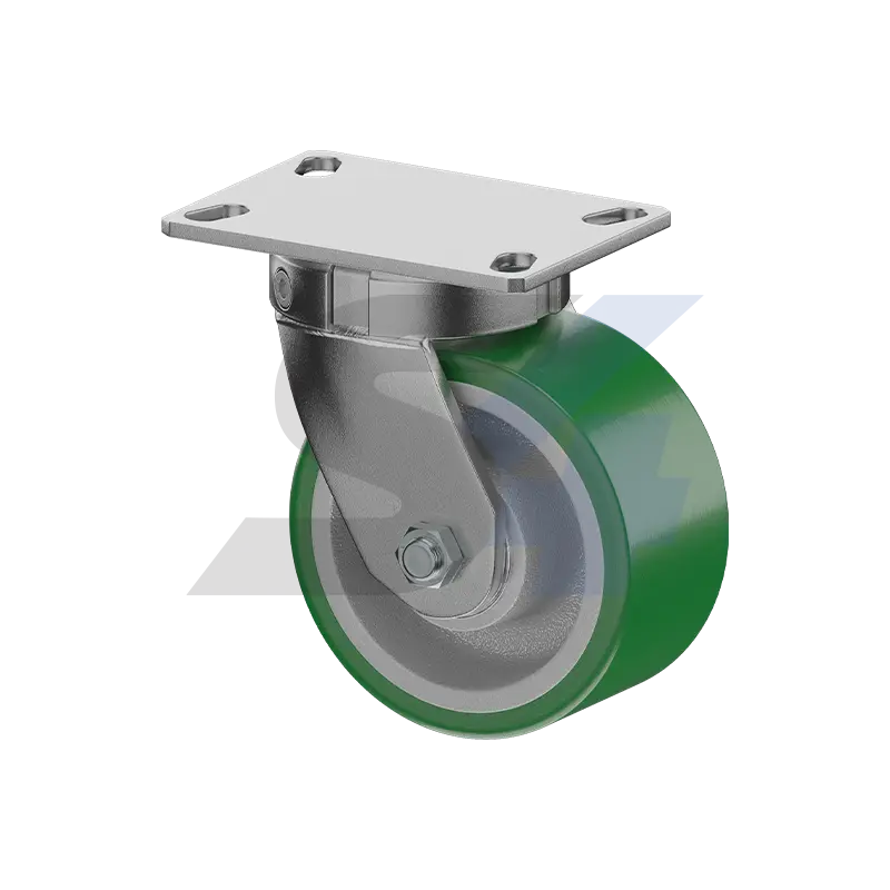 6 X 3" Zinc, Kingpinless Swivel Caster Top Plate Mount - C000.438 1