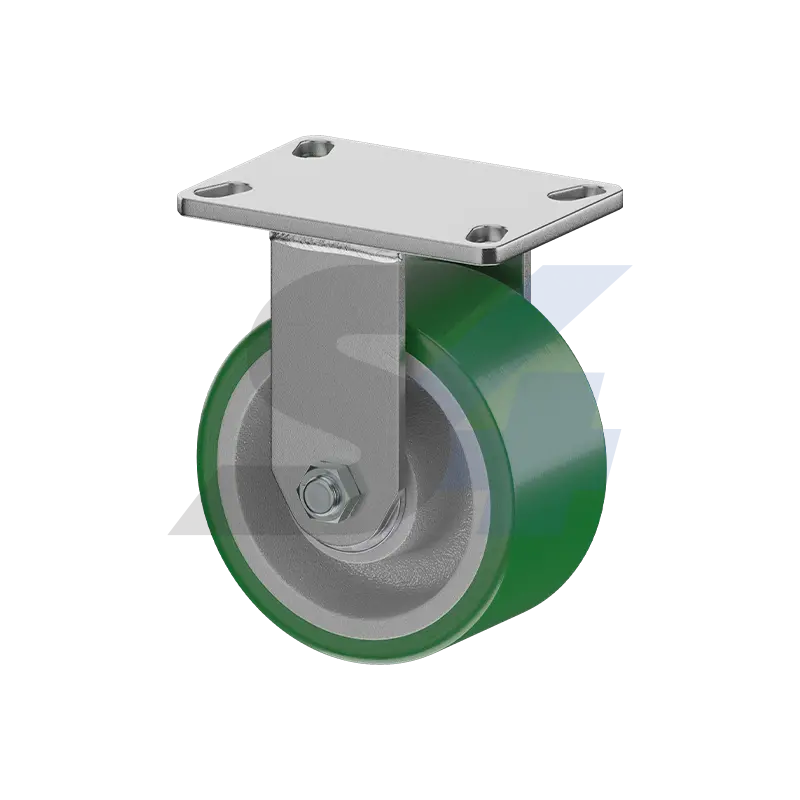 6 X 3" Zinc, Kingpinless Rigid Caster Top Plate Mount - C000.439 1