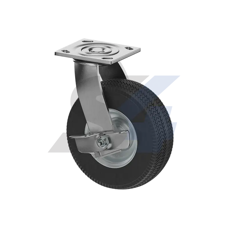 8 X 3" Zinc, Swivel Caster With Cam Brake Top Plate - C000.479 1