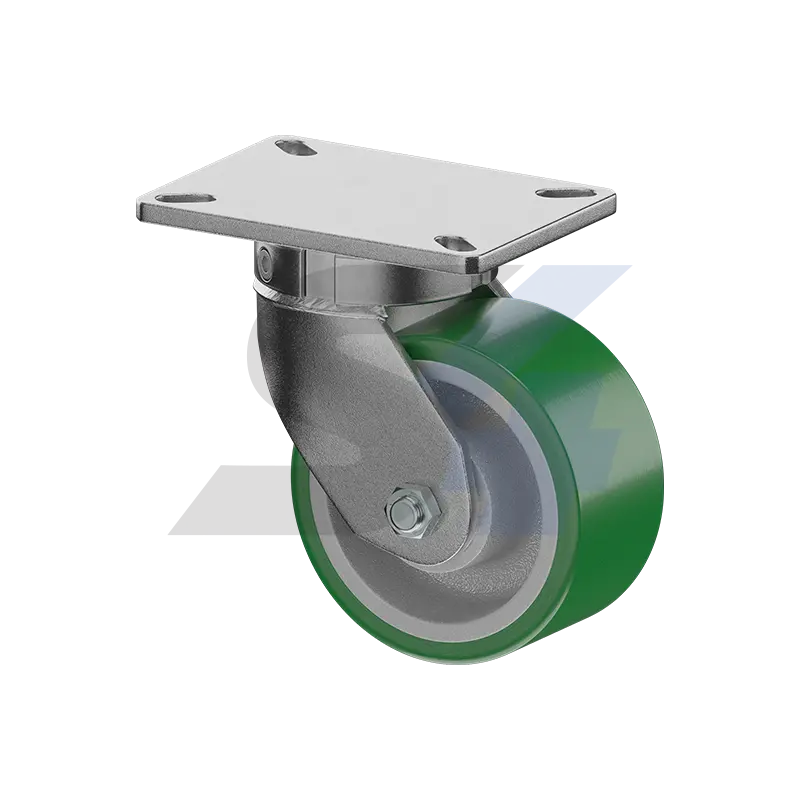 6 X 3" Zinc, Kingpinless Swivel Caster Top Plate Mount - C000.4Bd 1