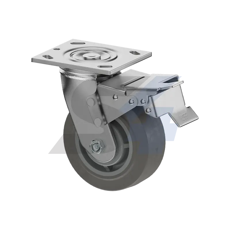 5 X 2" Zinc, Swivel Caster With Total Lock Brake Top - C000.E26 1