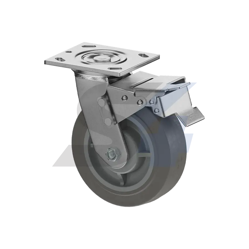 6 X 2" Zinc, Swivel Caster With Total Lock Brake Top - C000.E41 1
