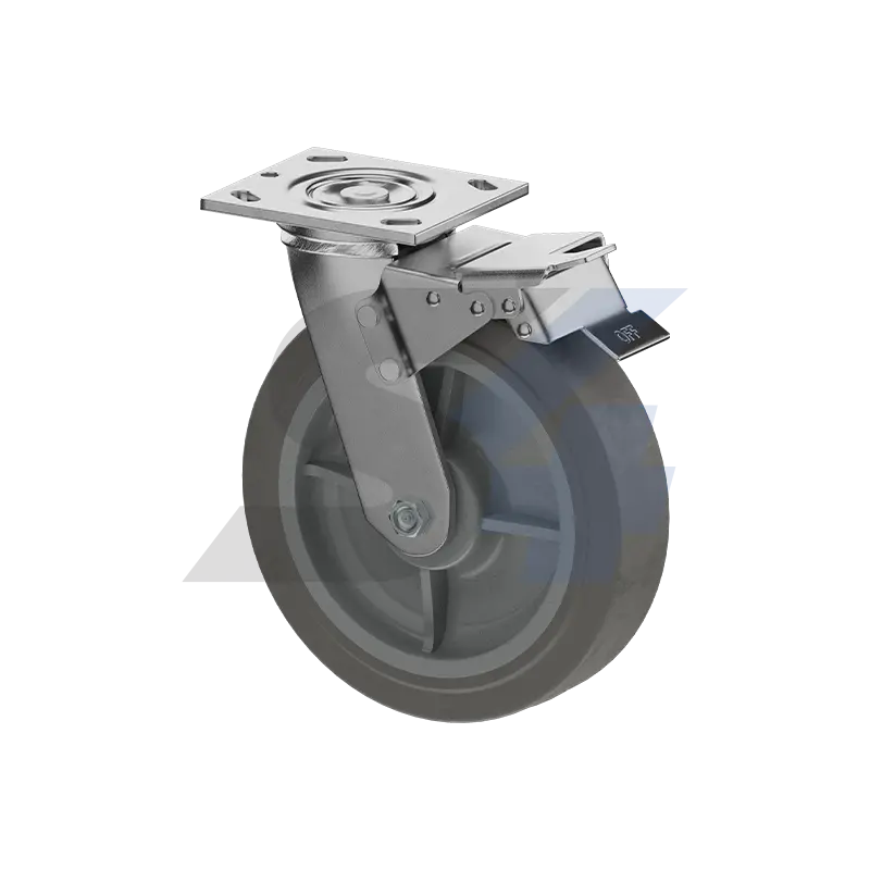 8 X 2" Zinc, Swivel Caster With Total Lock Brake Top - C000.E5a 1
