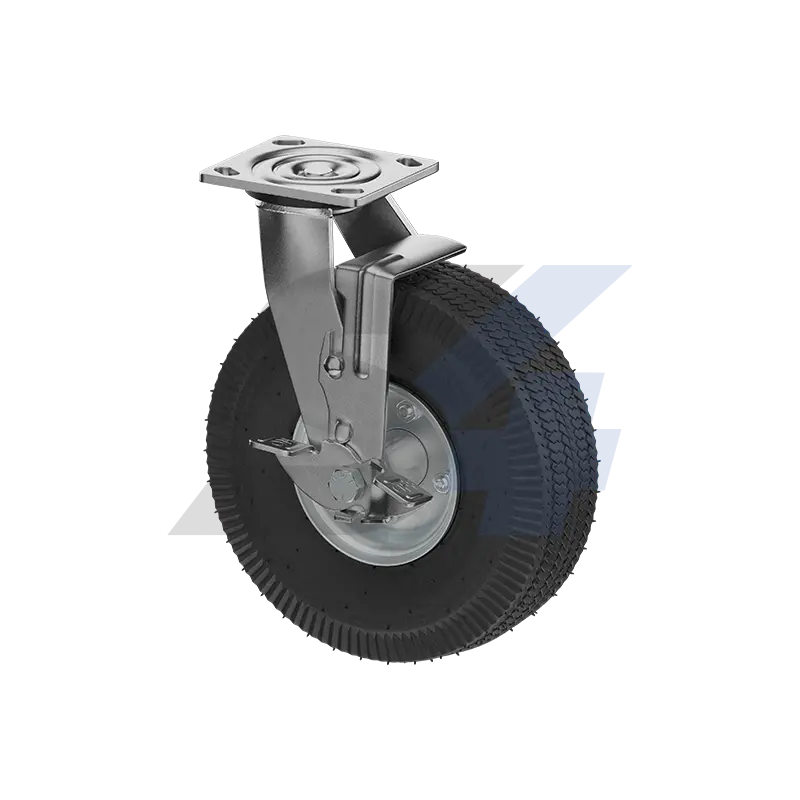 10 X 4" Zinc, Swivel Caster With Side Tread Lock Brake - C008.811 1