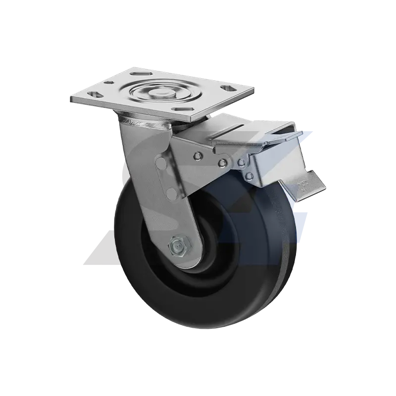 6 X 2" Zinc, Swivel Caster With Total Lock Brake Top - C012.339 1