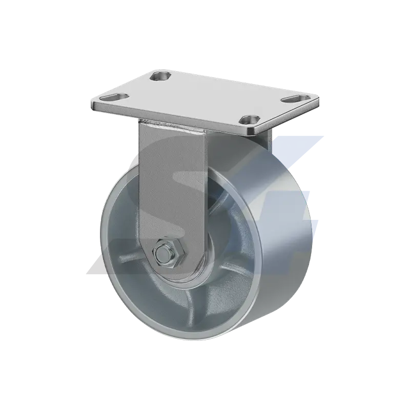 6 X 3" Zinc, Kingpinless Rigid Caster Top Plate Mount - C014.188 1