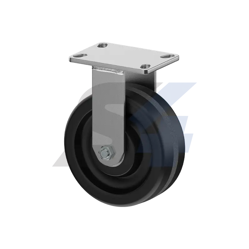 8 X 3" Zinc, Kingpinless Rigid Caster Top Plate Mount - C014.209 1
