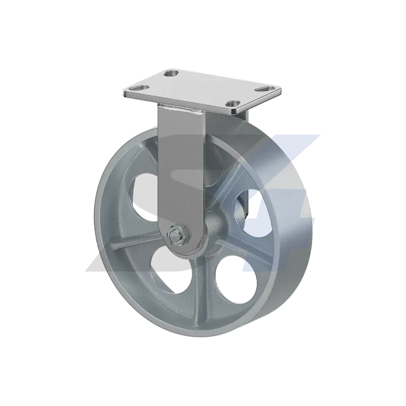10 X 3" Zinc, Kingpinless Rigid Caster Top Plate Mount - C014.23E 1