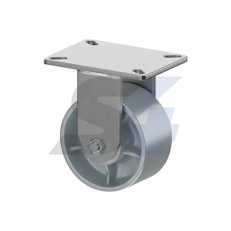 6 X 3" Zinc, Kingpinless Rigid Caster Top Plate Mount - C014.26A 1
