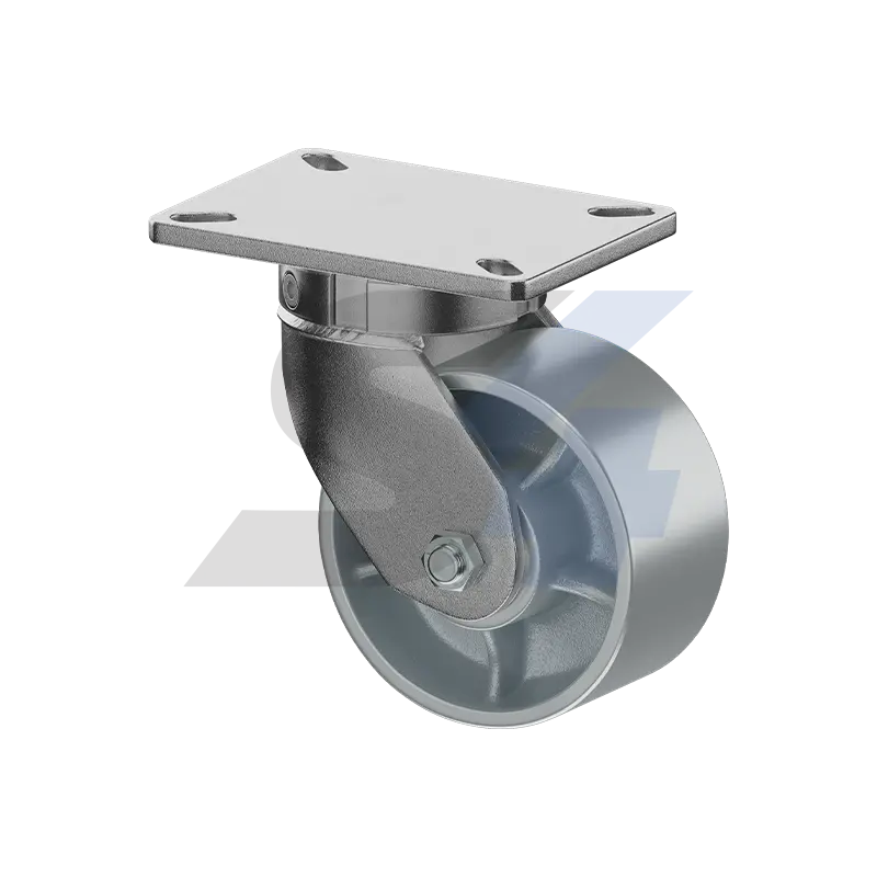 6 X 3" Zinc, Kingpinless Swivel Caster Top Plate Mount - C014.272 1