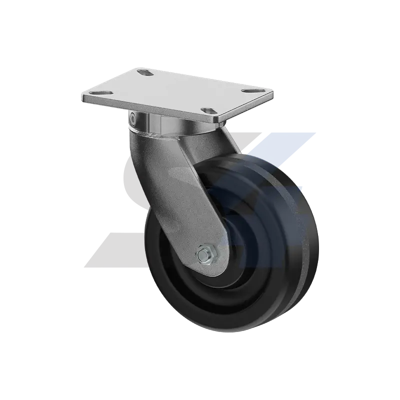 8 X 3" Zinc, Kingpinless Swivel Caster Top Plate Mount - C014.282 1