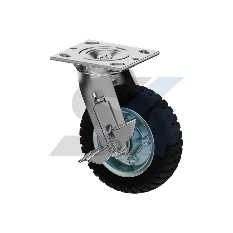 6 X 2" Zinc, Swivel Caster With Side Tread Lock Brake - C014.470 1