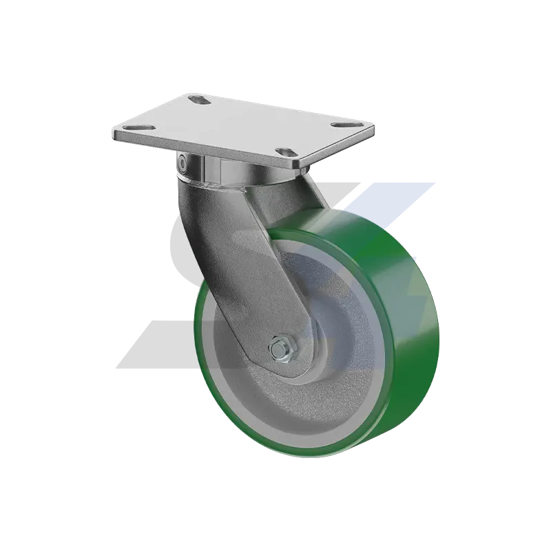 8 X 3" Zinc, Kingpinless Swivel Caster Top Plate Mount - C014.4Db 1