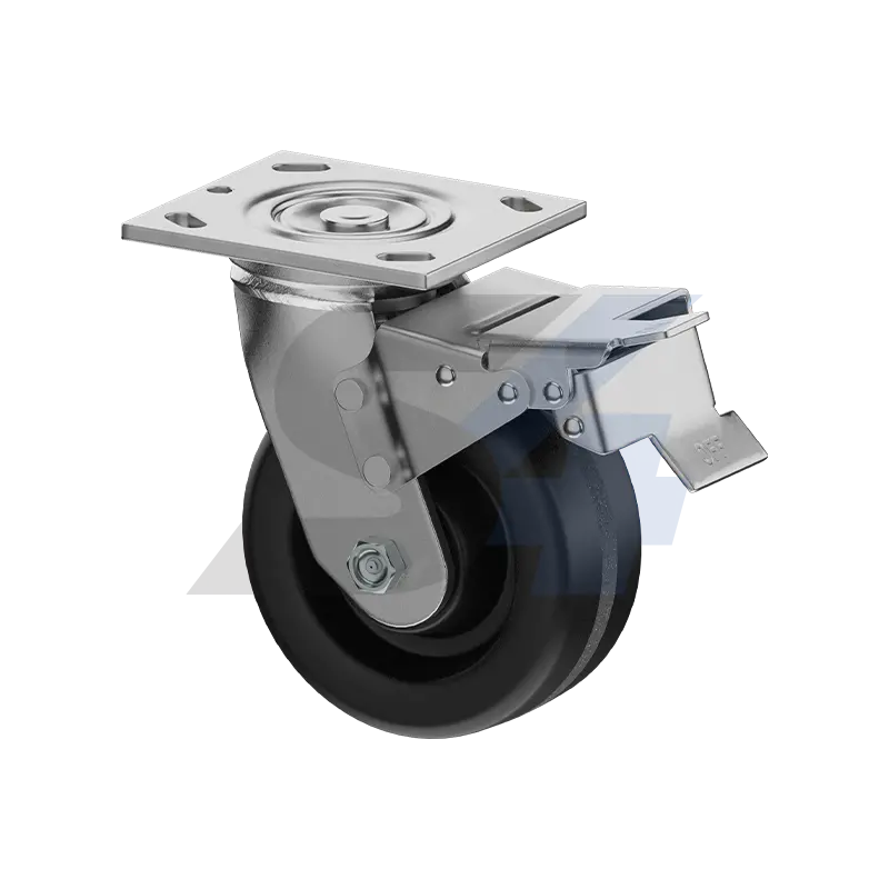 5 X 2" Zinc, Swivel Caster With Total Lock Brake Top - C014.54D 1
