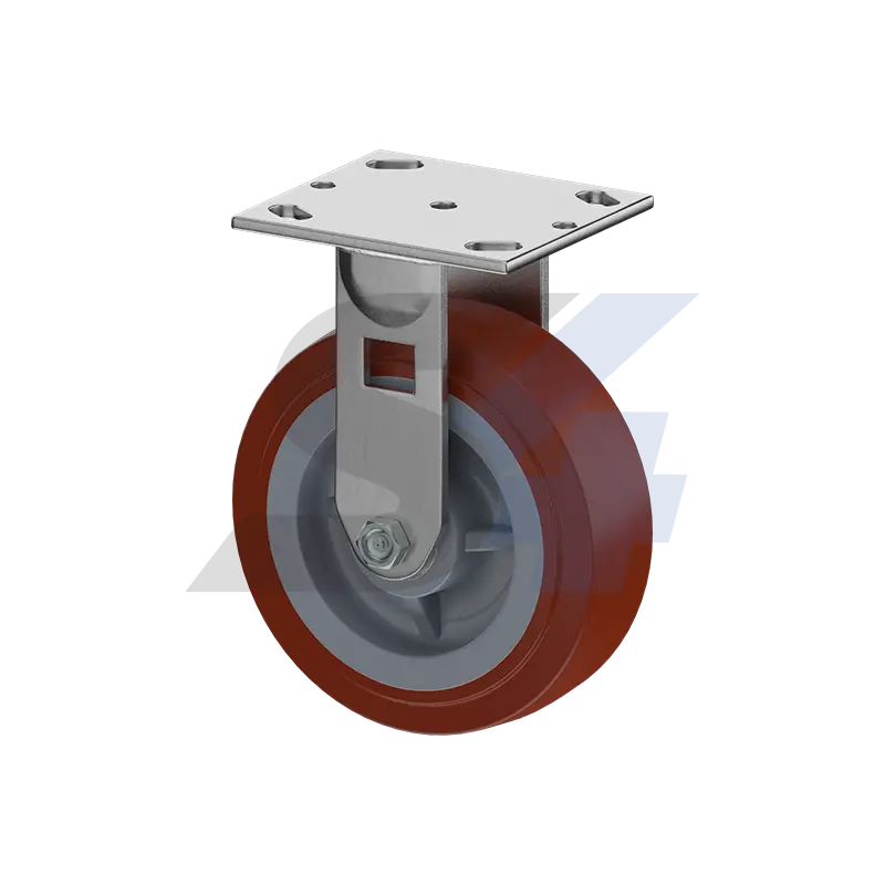 6 X 2" Zinc, Rigid Caster Top Plate Mount - C016.5A6 1