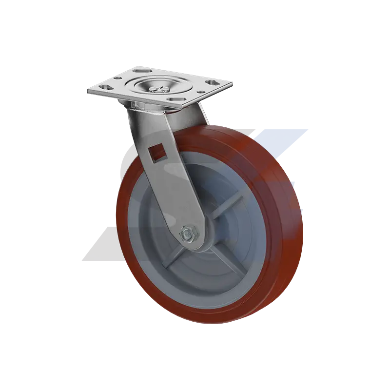 8 X 2" Zinc, Swivel Caster Top Plate Mount - C016.756 1