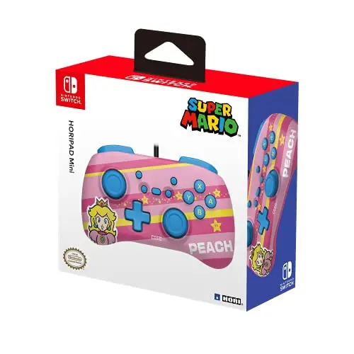 Comando Hori Com Fios Mini Peach Nintendo Switch - Novo 1