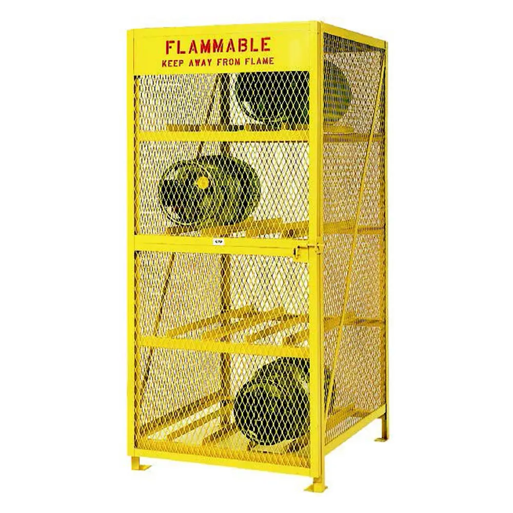 Cylinder Storage Cabinet - Tamper-Proof, Safety Yellow, Osha Compliant 1