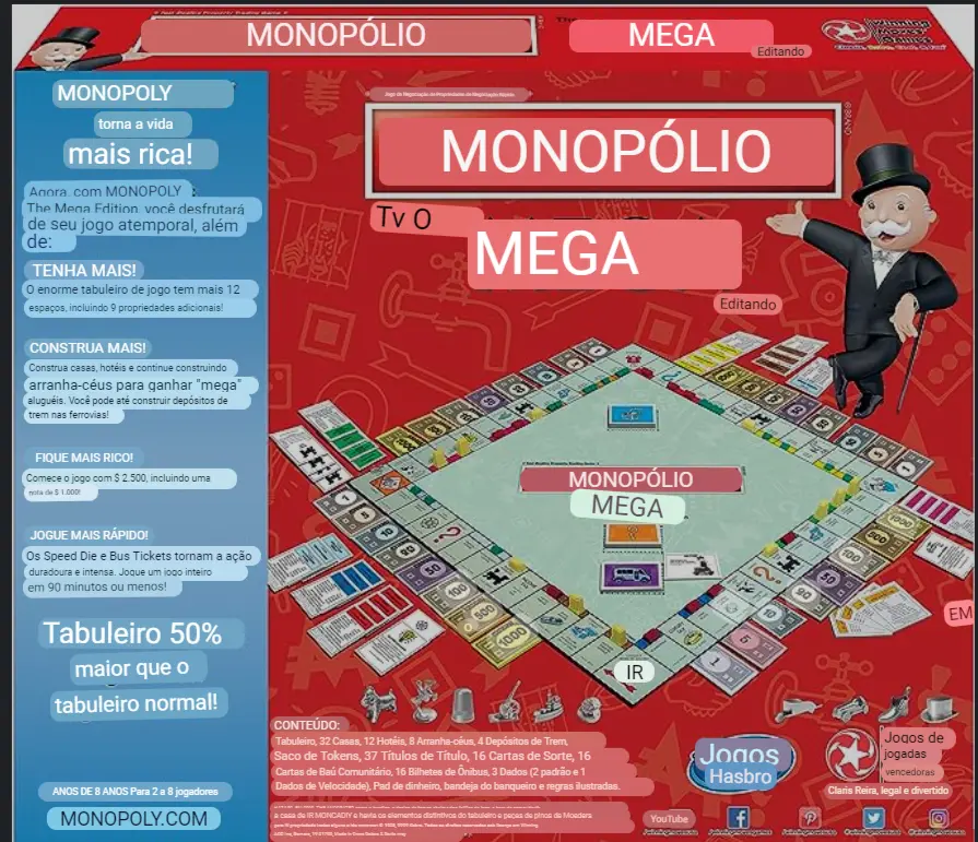 Monopólio The Mega Edition Para 2 A 8 Jogadores 2