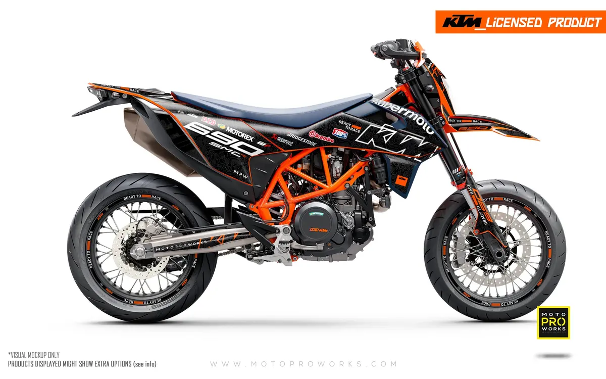 Ktm 690 Enduro Graphics - "Corsa" (Black/Damascus) 1