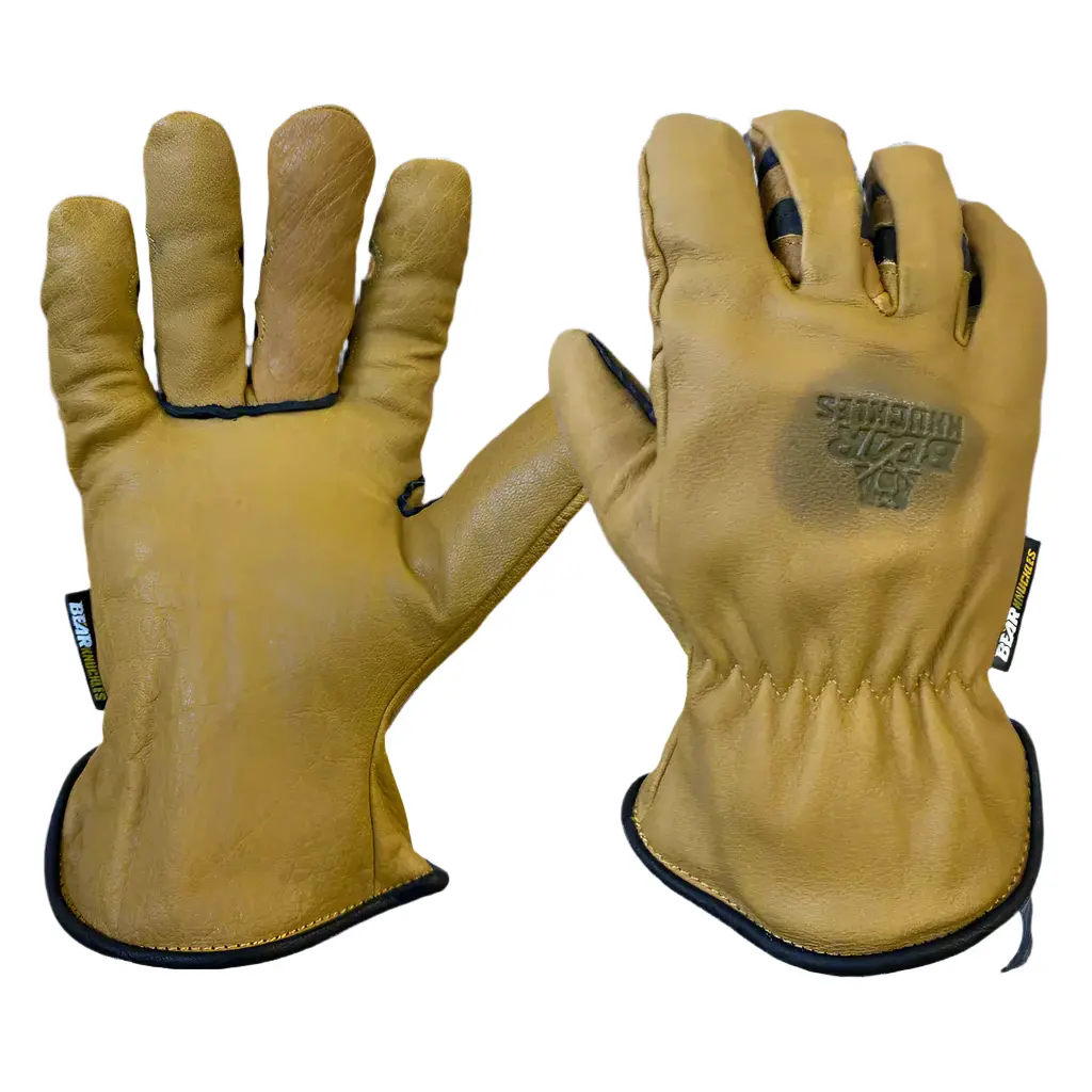 *Blemished* Fleece-Lined Water Resistant Leather Driver Gloves - D373-Blemish 1