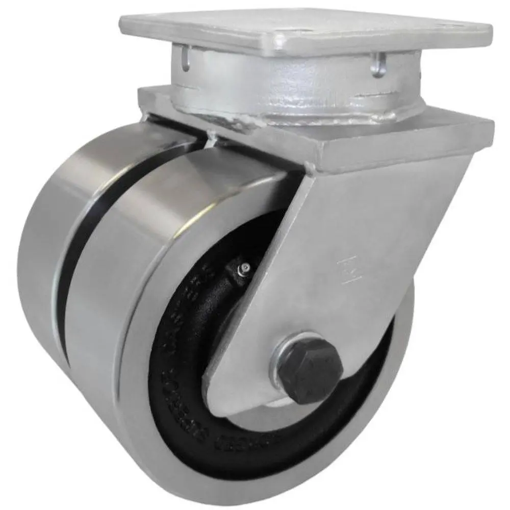 8" X 3" Drop Forged Steel 2-Whl Kingpinless Swivel Caster, 16000 Lbs. Cap. 1