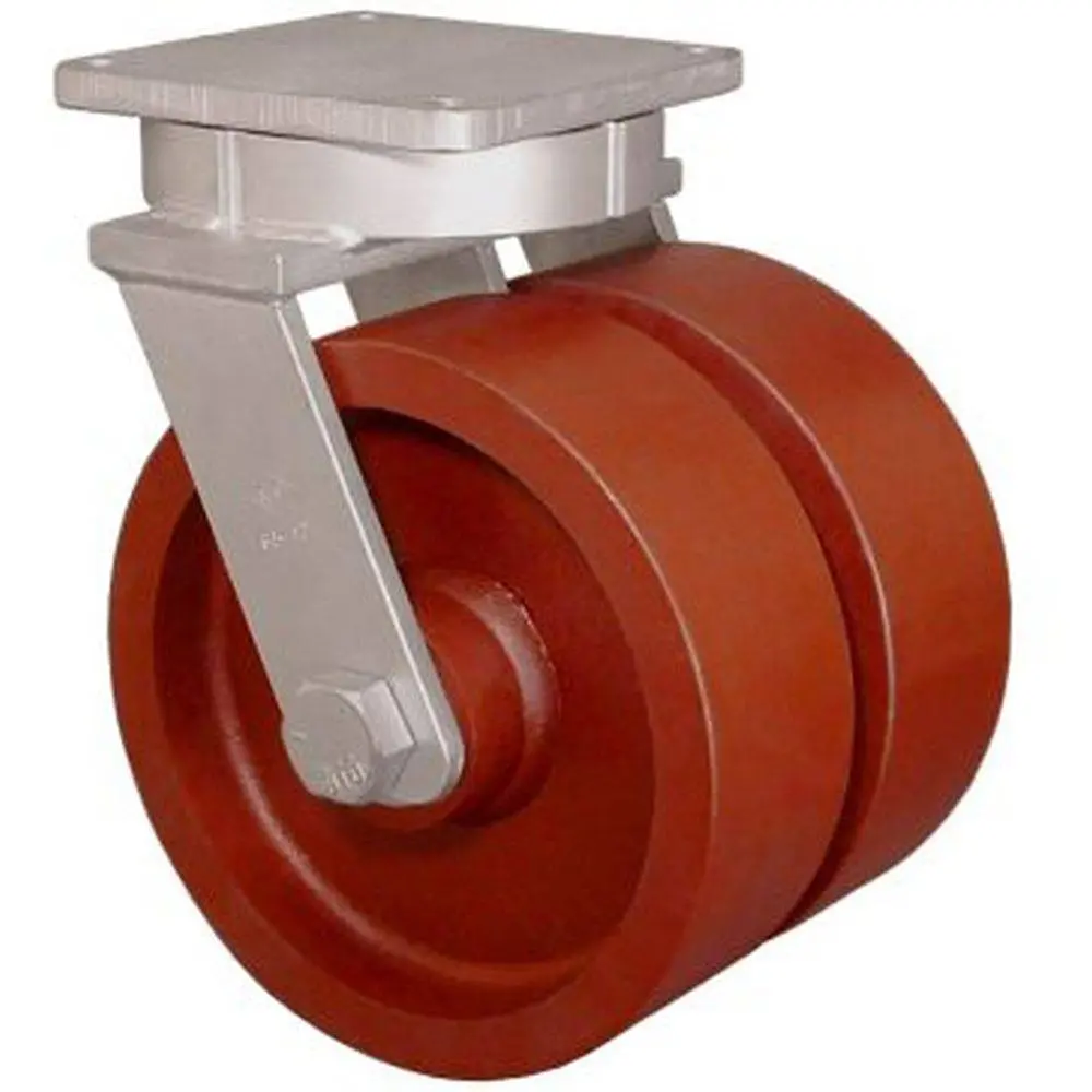 10" X 4" Ductile Steel Kingpinless Swivel Caster Dual Wheel - 40,000 Lbs. Cap. 1