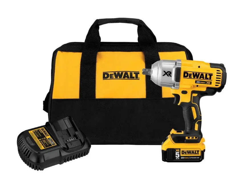 Dewalt 20-Volt Max Xr Cordless Brushless 1/2 In. High Torque Impact Wrench With Detent Pin Anvil, (1) 20-Volt 5.0Ah Battery 1