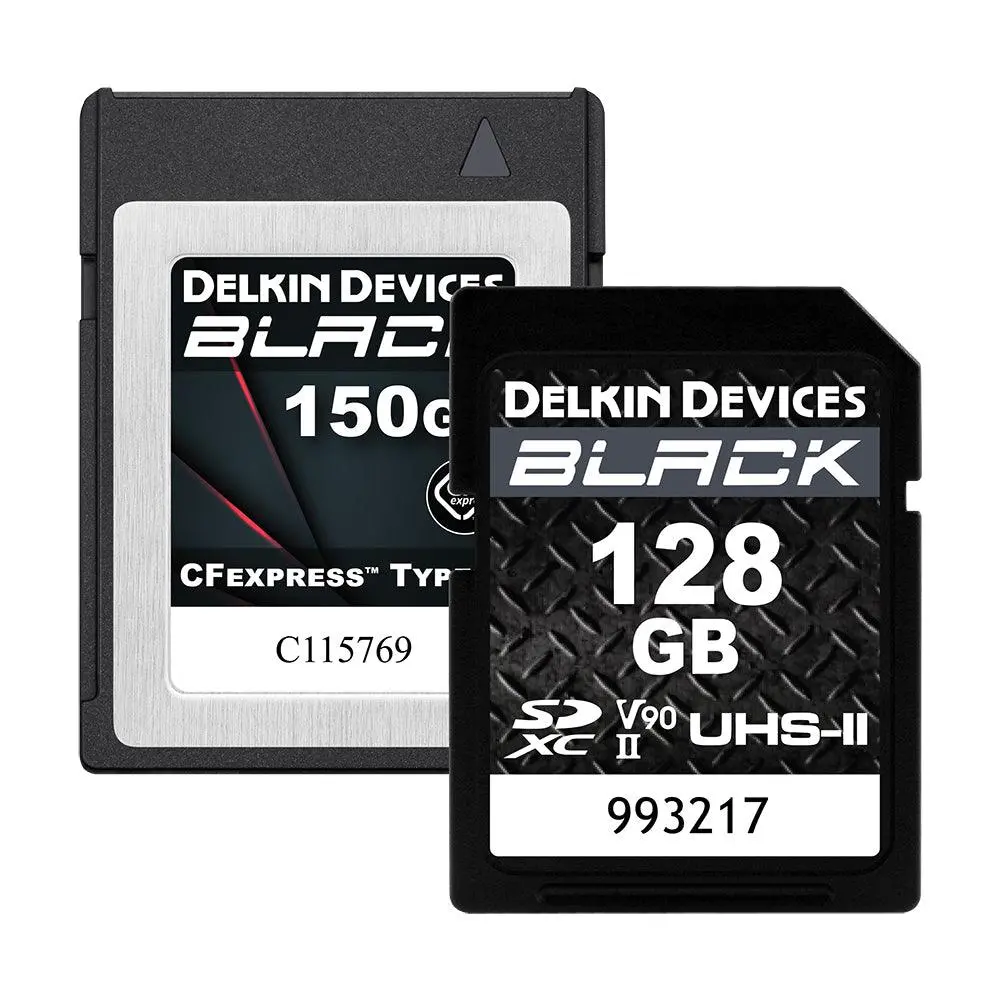 Delkin Devices 150Gb Black Cfexpress Type-B & 128Gb Black Rugged Uhs-Ii Sdxc Memory Card Bundle 1