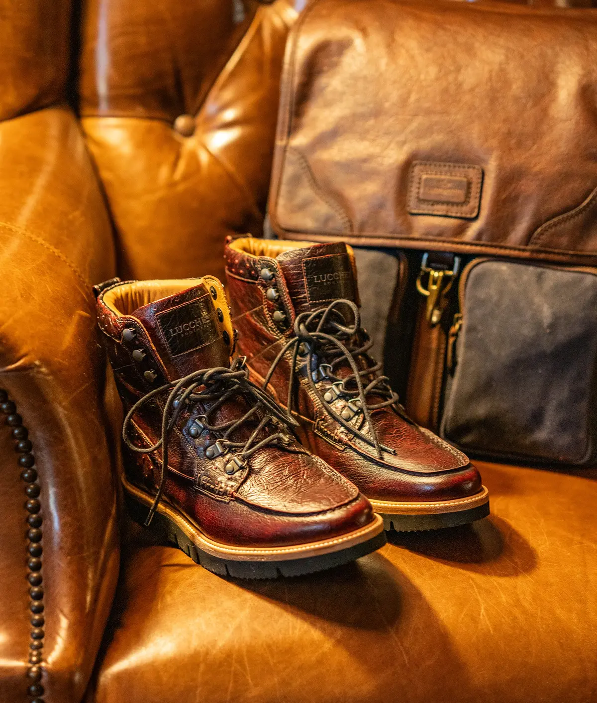Ridgeline Exotic Lace Up Boot :: Black Cherry 3