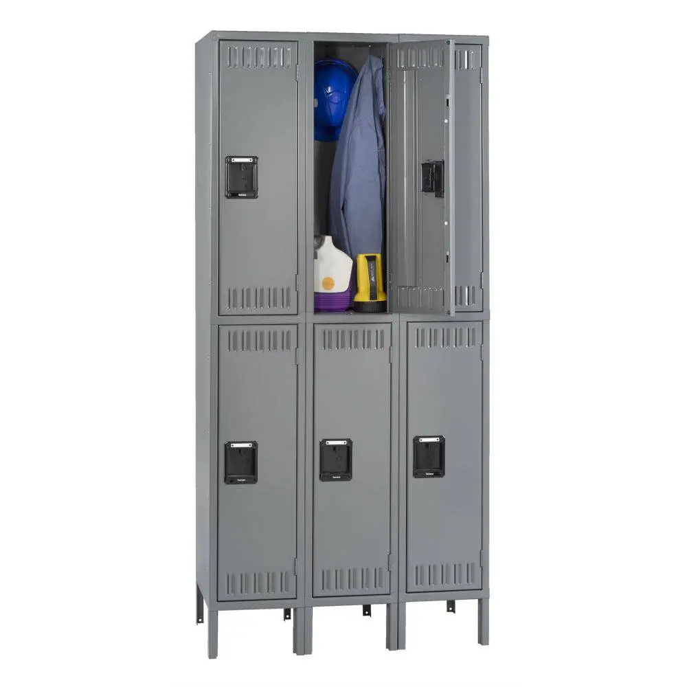 Double Tier 36"W X 12"D X 66"H Locker - Three Wide W/ Legs (Pre-Assembled) 1