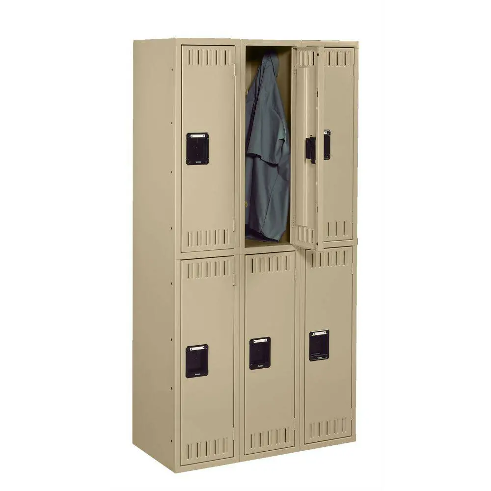 Double Tier 45"W X 15"D X 60"H Locker - Three Wide W/O Legs (Unassembled) 1